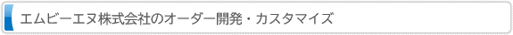 エムビーエヌ株式会社のオーダー開発・カスタマイズ